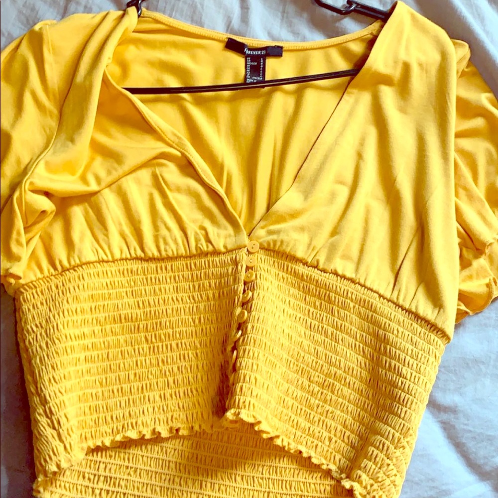 Yellow/Goldish forever 21 crop top